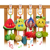 Tumama enfants 2025 mignon 4 paquets fruits en peluche hochets ensemble jouets contraste élevé bébé doux sensoriel poussette suspendu jouet pour berceau Mobile