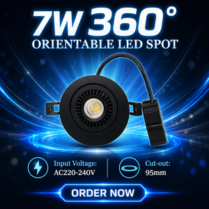 Modèle moderne 7W sans conducteur 10W 360 ° <span class=keywords><strong>Spot</strong></span> <span class=keywords><strong>LED</strong></span> <span class=keywords><strong>orientable</strong></span>, anti-éblouissement, à intensité variable, en aluminium, pour plafond - Product Image 1