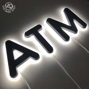 Panneaux d'affaires extérieurs en acrylique 3D pour entreprises, panneau de lettres de canaux illuminés, panneau de signalisation avant éclairé, Logo de lettres à Led