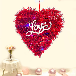 Guirlande Cœur Saint-Valentin Kun Jian en Guirlande Rouge Scintillante avec Inscription Amour, Décoration Murale et à Suspendre pour Fêtes à Domicile - Product Image 3