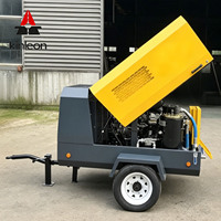 Compresseur d'air industriel à vis 185CFM 8 bars mobile avec moteur diesel Kubota pour travaux lourds, construction et exploitation minière
