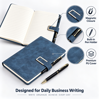 Lot de carnets en cuir PU texturé avec fermoir magnétique en métal et porte-stylo intégré pour le bureau, les affaires ou comme cadeau - Remise pour achats en gros
