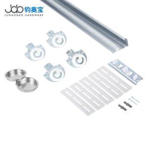 Kit de 4 roulettes pour portes coulissantes de <span class=keywords><strong>placard</strong></span>, supports de <span class=keywords><strong>porte</strong></span> de <span class=keywords><strong>placard</strong></span> avec 7 guides inférieurs - Product Image 1