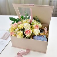 Venta caliente libro tipo caja magnética tapa embalaje de caja de regalo con ventana y cinta
