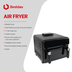 <span class=keywords><strong>Friteuse</strong></span> à air numérique à affichage LED avec logo personnalisé, luxe, 11L, acier inoxydable, contrôle multilingue, entièrement en métal - Product Image 1