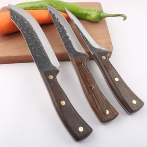 Juego de cuchillos de cocina de 3 piezas de acero de alto carbono forjado a mano, cuchillo para deshuesar, cuchillo de carnicero para cortar carne, con mango de madera - Product Image 2