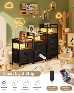 Panel Bedside Nightstand Easy Installation End <b>Sofa</b> <b>Side</b> <b>Table</b> Storage Modern 4 Layers Drawer Dresser Organizer - Product Image 3
