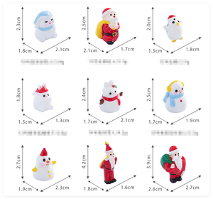 Décorations de Noël religieuses en résine, rennes, cheminée, pingouin, lapin, maison, bonhomme de neige, décorations de vacances, miniatures de jardin, jouets du Guangdong - Product Image 3