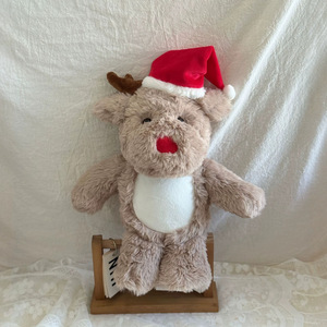 Cappello di Natale da 37 cm per Sublimazione, Simpatico Peluche di Renna Marrone, Regalo Termotrasferibile, <span class=keywords><strong>Cervo</strong></span> con Pancia Bianca per Compleanno Bambini - Product Image 3