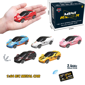 Nouveau pour modèle de voiture RC à l'échelle 1/64, mini boîtier en alliage rechargeable, télécommande 2,4 GHz avec application, chargeur réglable, télécommande - Product Image 2