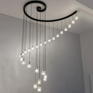 Lámpara LED de cristal moderna para decoración del hogar, luz de techo Simple para Villa, comedor, sala de estar, candelabro de cristal con nota musical de lujo - Product Image 1