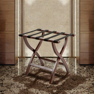 Soporte Plegable de Madera Maciza para Maletas en Habitaciones de Hotel - Soporte Portátil de Madera para Maletas con Correas de Nailon Resistentes - Product Image 3
