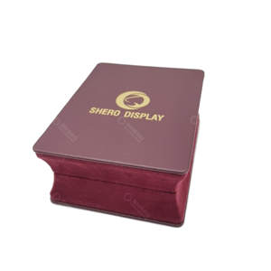 Boîte à bijoux en cuir PU de haute qualité avec logo personnalisé, cercle C, boîte à bijoux en velours, ensemble de boîte à boucles d'oreilles et collier bleu - Product Image 4