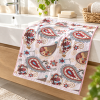 Mouchoir en coton pur de qualité supérieure à motif cachemire jacquard, doux, absorbant, réutilisable, serviette carrée pour toute la famille, usage domestique