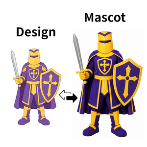 Disfraz de Mascota de Guerrero Caballero de Dibujos Animados, Personalizado, Resistente, con Espada y Escudo, MOQ 1 Pieza, <span class=keywords><strong>Beki</strong></span> - Product Image 1