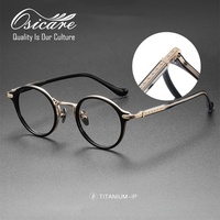 Haut De Gamme Marque De Luxe Ronde Femme Vasos De Métal Eye Wear Lunettes Dame Lunettes Lunettes Hommes Pur Titane Lunettes Cadres