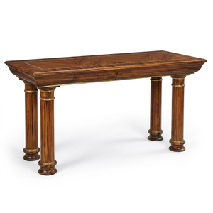 Traditional Mahogany <b>Console</b> <b>Table</b> with Fluted Legs Handmade <b>Storage</b> Antique Style Living Room Furniture - Product Image 1