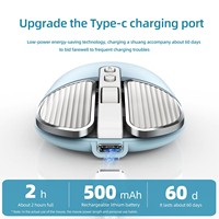 Usine 2.4G + BT souris de jeu double mode Portable sans fil et Rechargeable silencieux roue de défilement en métal sans fil pour ordinateur portable