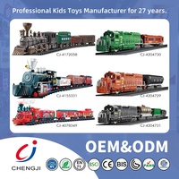 Train électrique pour enfants de style classique avec fumée, ensemble de rails de chemin de fer BO coloré et attrayant