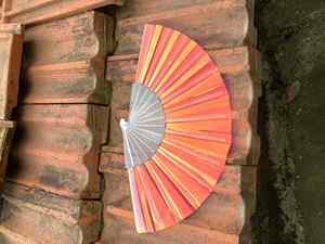 Custom PVC 23 CM Rave Clack Hand Fan Bulk Festivals Folding Shade Hand Fan - Product Image 5