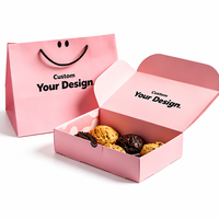 Juego de Cajas para Pastelería Rosa Delicado, Personalizado, Reutilizable, Reciclable, de Cartón de Grado Alimenticio, con Laminado Mate y Grabado en Relieve