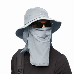 도매 여성 남성 야외 UV 태양 모자 목 보호 야외 하이킹 낚시 모자 얼굴 커버