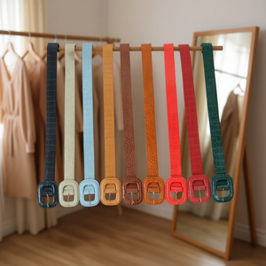 Cintura da Donna alla Moda con Fibbia Quadrata a Z, Motivo Coccodrillo in PU, 3,5 cm - Product Image 3