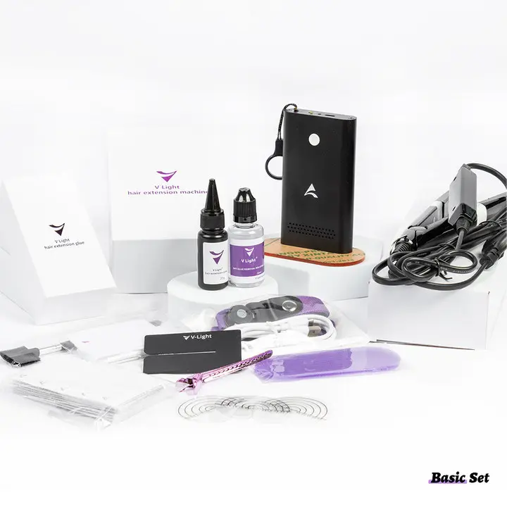Hot Selling Hair Extension Tools Onzichtbare Zelfklevende V Light Hair Extensions Machine Kit