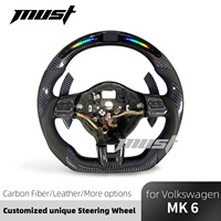 Pour VW Golf MK6 Golf R Scirocco GTI R Jetta Polo 2010-2014 Accessoires d'intérieur de voiture Volant de voiture en fibre de carbone personnalisé