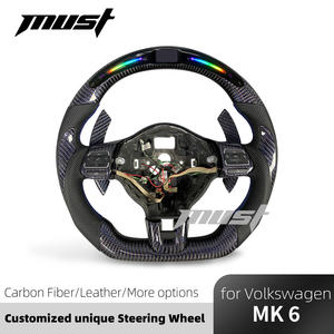 พวงมาลัยรถยนต์สำหรับ VW MK6กอล์ฟ R Scirocco <span class=keywords><strong>GTI</strong></span> R Jetta POLO 2010-2014อุปกรณ์ตกแต่งภายในรถยนต์คาร์บอนไฟเบอร์ที่กำหนดเอง - Product Image 2