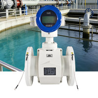 Medidor de Flujo Electromagnético Industrial, Digital, con Pantalla LCD, Tipo Brida, de Acero Inoxidable, para Tuberías de Agua