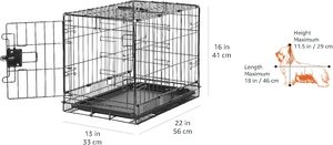 Nhỏ duy nhất cửa Pet Crate khay bền có thể gập lại dây kim loại di động mạnh mẽ du lịch Divider Bảng điều chỉnh nút kích thước hoàn hảo cho nhỏ - Product Image 6