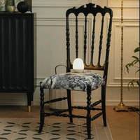 Chaise de salle à manger Napoléon vintage française en bois massif, chaise rembourrée rétro, meubles anciens de luxe pour la maison et les restaurants