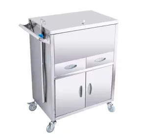 Hot Sale Of High Quality Hospital Clinic Stainless Steel Medical Rescue Car Can Be Moved With Drawer Emergency Cart