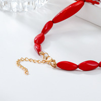 Collier bohème exagéré, collier de perles de corail rouge naturel, ensemble de bijoux