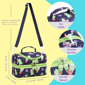 Fourre-tout en Polyester 600D imprimé de personnage de dessin animé personnalisé, sacs à Lunch isolés pour enfants - Product Image 4