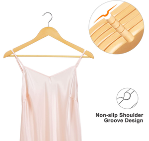 Perchas De Madera a testa tonda campione gratuito di vendita calda di fascia alta per i vestiti - Product Image 4