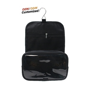 Nueva bolsa de maquillaje de PVC, bolsa de lavado transparente plegable de gran capacidad, organizador de artículos de tocador de Pu, bolsa de cosméticos colgante de viaje impermeable - Product Image 6