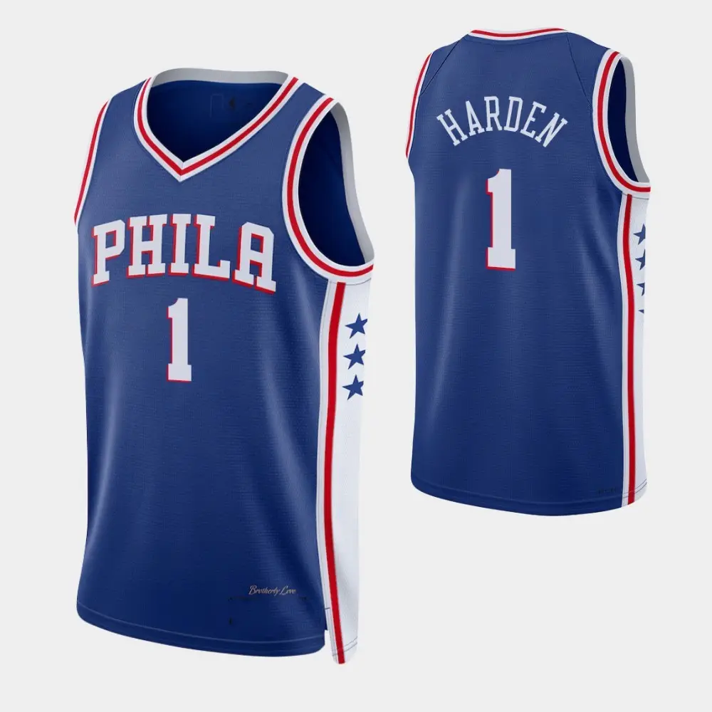 New 2022 Hot Pressed Basketball Jersey Philadelphia 76er #1 James Harden High Quality Jersey