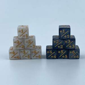 Marca mágica 16mm dados de plástico acrílico multiusos entretenimiento esquina cuadrada +-dados de juego de resta de adición - Product Image 3