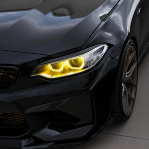 Fari Angel Eyes per BMW Serie 2 F22 F87 F23 2014-2021 220i 228i M240i Xenon M2 LCI con Luce Diurna DRL LED Gialla - Product Image 2