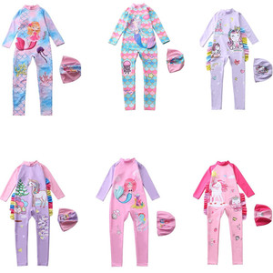 Bañador de secado rápido de una pieza de manga larga para niñas, pantalones de surf cálidos antideslizantes para niñas, bañador para adolescentes - Product Image 1