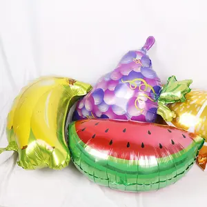 Meyve şekillendirilmiş alüminyum Film balonlar muz çilek ananas hawai tema parti düzenleme balonlar