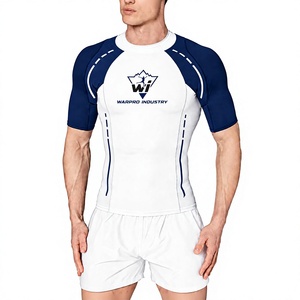 Camiseta Deportiva de Compresión de Neopreno de Manga Corta Unisex al por Mayor, para Entrenamiento de BJJ, MMA, Surf, Natación, Fitness, de Secado Rápido - Product Image 1