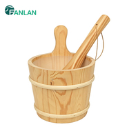 Seau et pelle de sauna en bois de pin naturel Fanlan avec insert durable pour bain de vapeur à domicile – Vente en gros