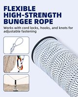 Cuerda Elástica de Goma Trenzada Recubierta de 1/8 Pulgada x 100 Pies, Cuerda Elástica para Kayak, Manualidades, Amarre, Proyectos de Bricolaje