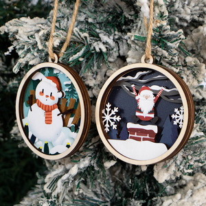 Factory <strong>Custom</strong> Laser Cut 3D Multi-Layer Christmas Ornament UV Printing Plywood Wall <strong>Signs</strong> and Wood Crafts <strong>Wooden</strong> Boxes - Product Image 6