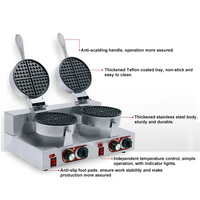 Machine à gaufres électrique professionnelle CUCINA à double tête en acier inoxydable antiadhésive pour restaurant