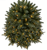 Sapin de Noël artificiel pré-éclairé en cèdre, premium, dense, en PVC+PE, aiguilles réalistes, lumières LED blanc chaud, 500-1000 LED