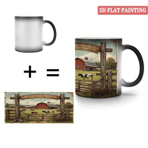 Taza de cerámica negra esmerilada de 11 oz, taza mágica que cambia de color con el calor, para amantes de la leche caliente - Product Image 4